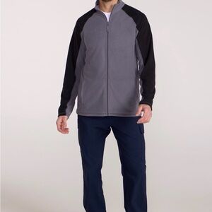 Men's Two-Tone Gray and Black Fleece Jacket- Mountain Warehouse